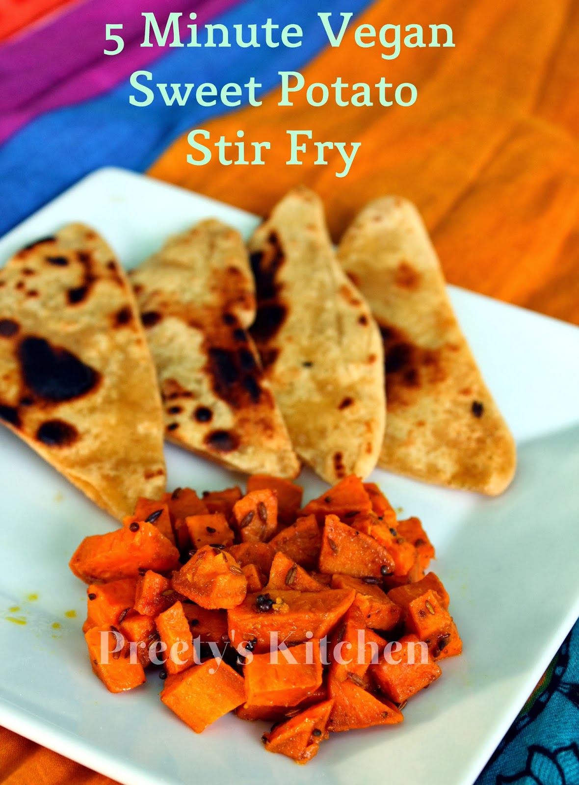 Preety's Kitchen Easy ( 5 Minute ) Sweet Potato Stir Fry / Shakarkandi
