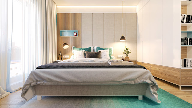 apartamento decorado 90 m² com decor clean, madeira e turquesa. Blog Achados de Decoração
