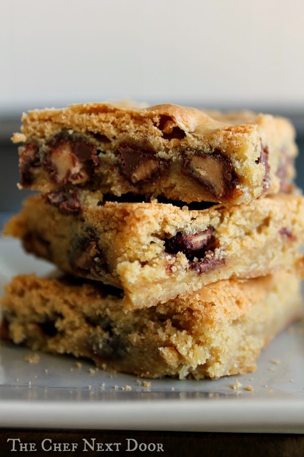 Chocolate Peanut Butter Blondie Bars with Nestle Toll House DelightFulls