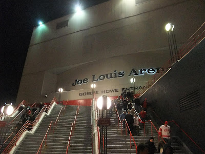 steps in front of joe lewis arena, detroit red wings, hockey