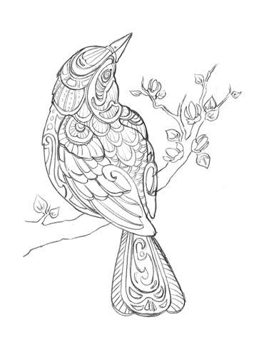 Marika Makes Art: Red Winged Blackbird: Sketch