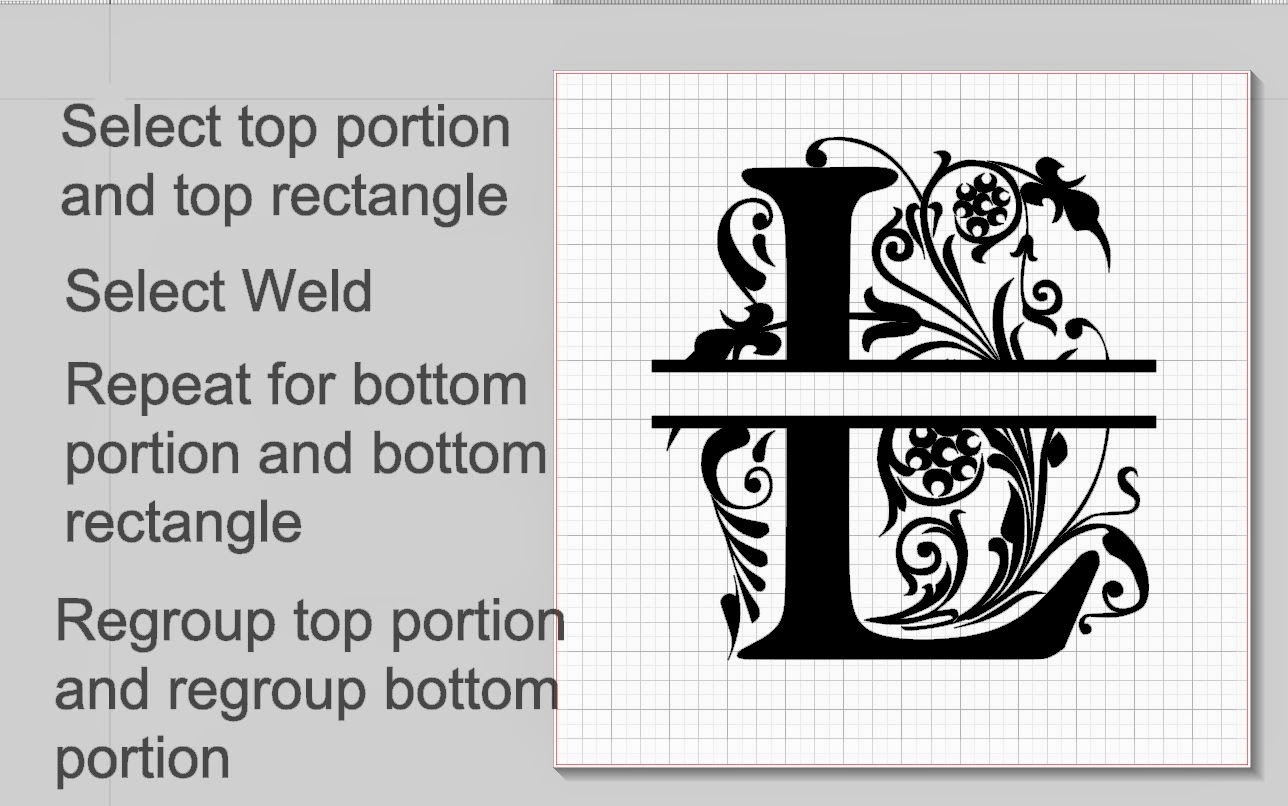 ~ Marilyn's Crafts ~: Creating a Split Letter in Silhouette