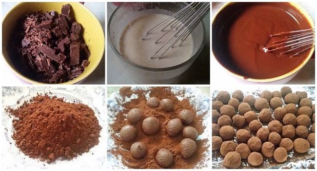 Preparación de las trufas de chocolate con especias