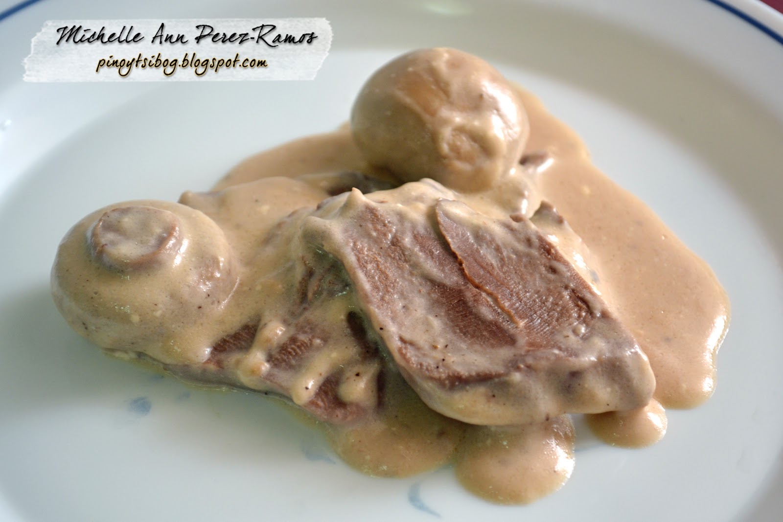 Pinoy Tsibog Pork Lengua with White Mushroom Sauce