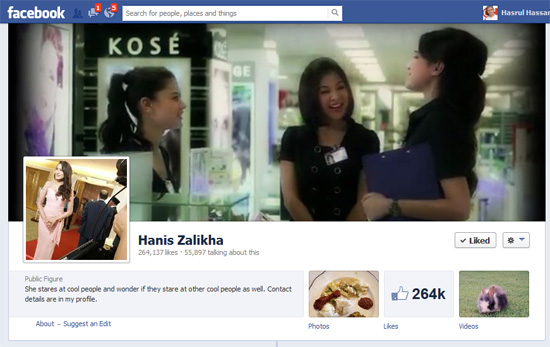 Facebook Fanpage Hanis Zalikha