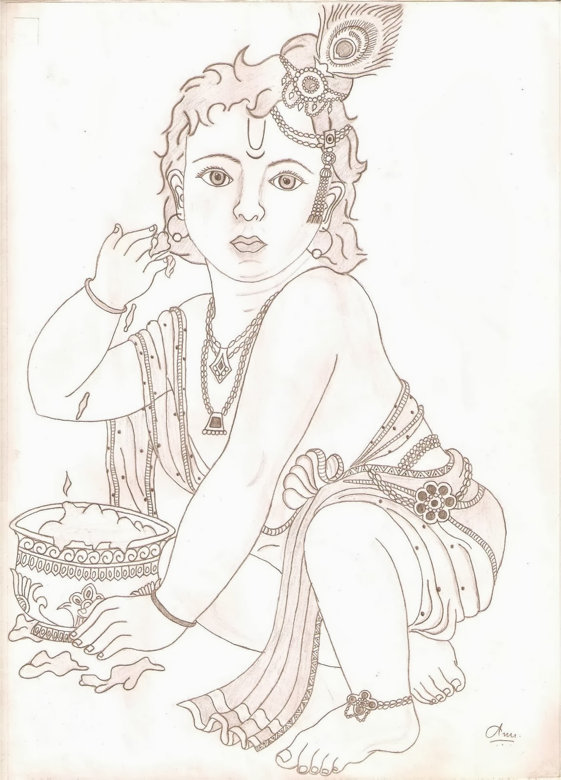Anusha's Art: Lord Krishna