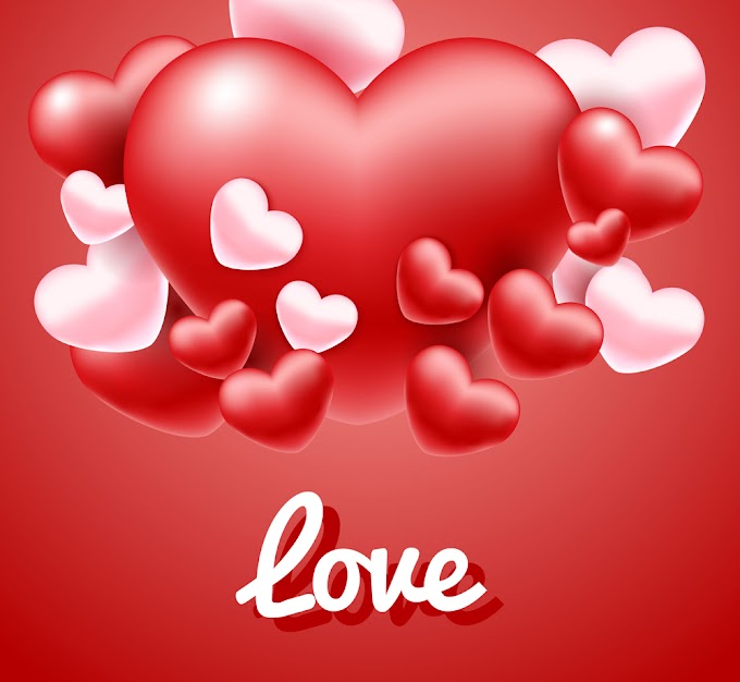 Three-dimensional texture red and pink love heart free vector material