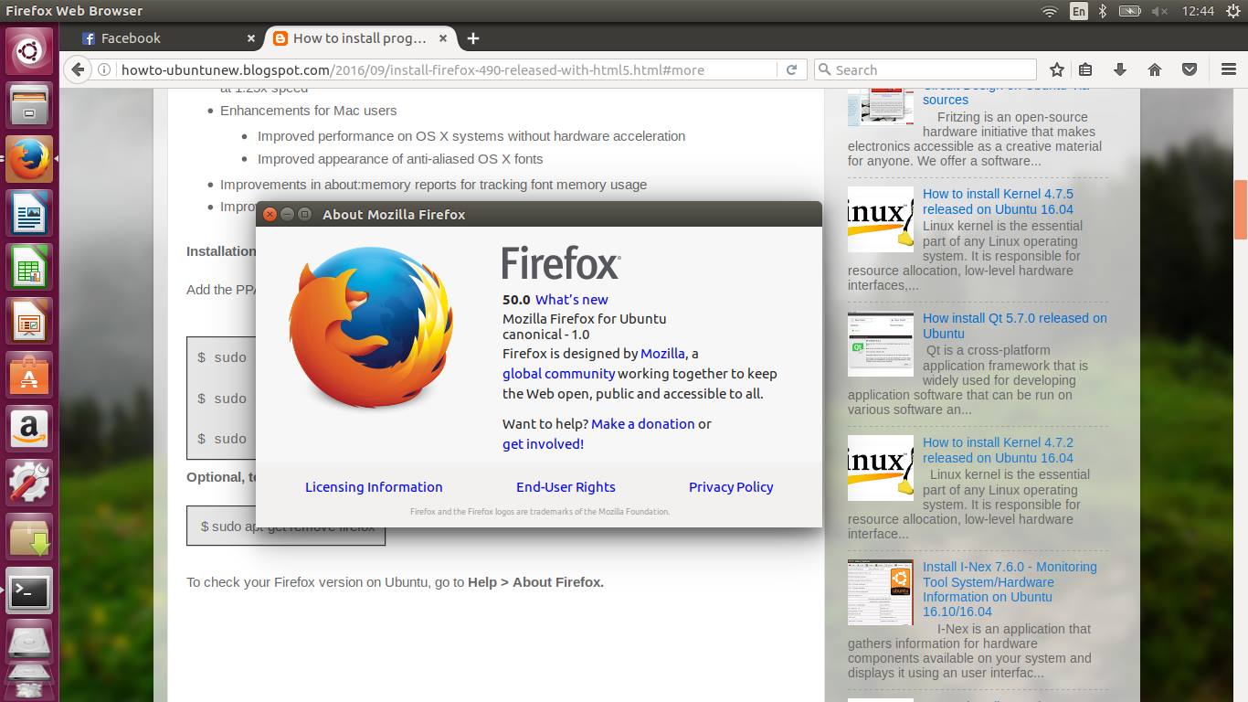 Firefox 50.0. Firefox Linux. Firefox Ubuntu. Firefox Focus.