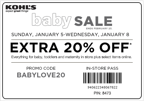 Kohl&#039;s Coupons January 2014: Save 20% Off All Baby &amp; Maternity Purchases