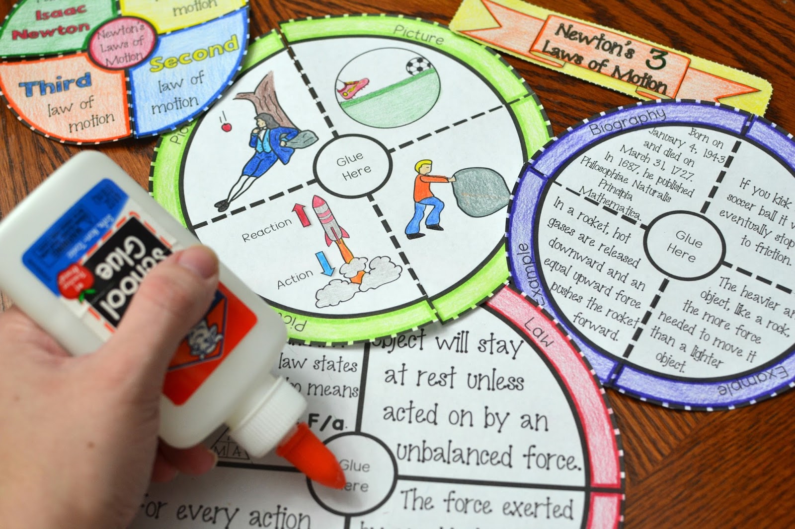 Math in Demand Newton's 3 Laws of Motion Wheel Foldable (Great for