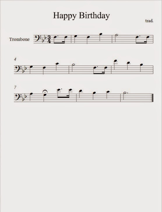 Happy Birthday Partituras para Trombón