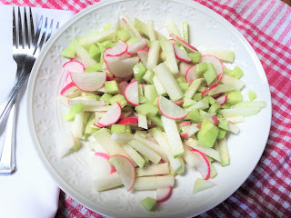 kolrabi radish and cucumber vegetable salad 