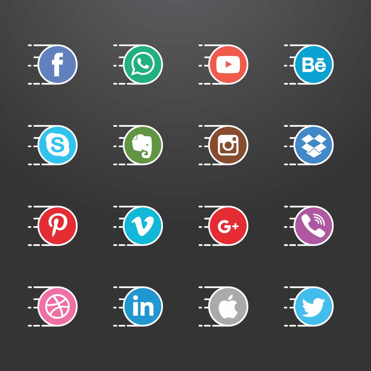 أيقونات مواقع التواصل الإجتماعي Social icon set مبدعي الفوتوشوب