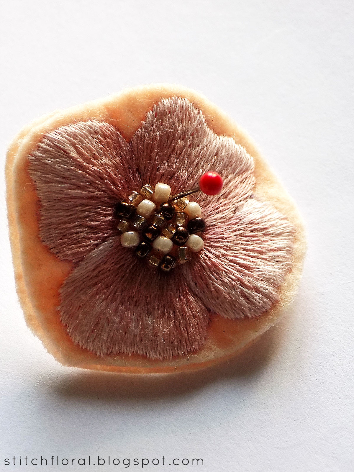 DIY embroidered brooch tutorial Stitch Floral