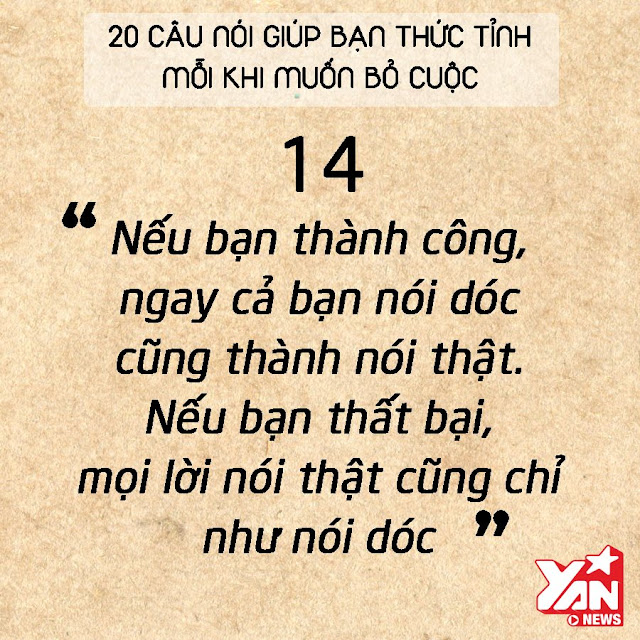 20 câu nói giúp bạn thức tỉnh mỗi khi muốn bỏ cuộc