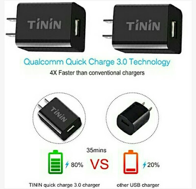 Tinin USB Wall Charger - 3.0 Qualcomm USB-Port AC~DC Adapter