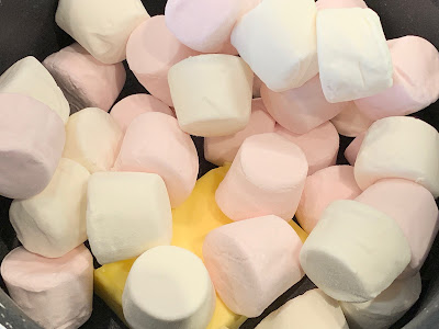 marshmallows and butter in a saucepan