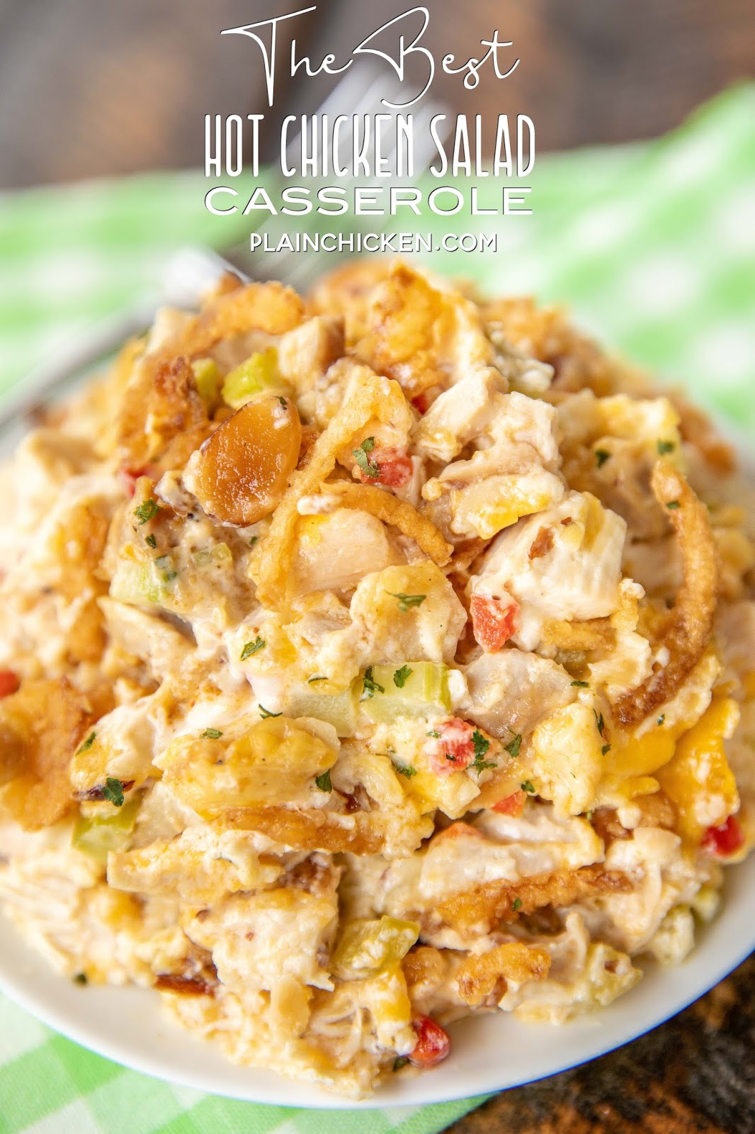 The BEST Hot Chicken Salad Plain Chicken®