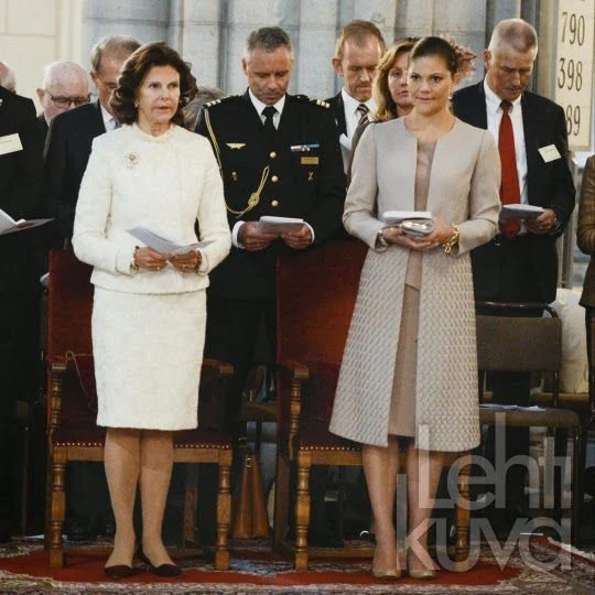 Queen Silvia and Crown Princess Victoria attend the opening of the General Synod at Uppsala Cathedral
