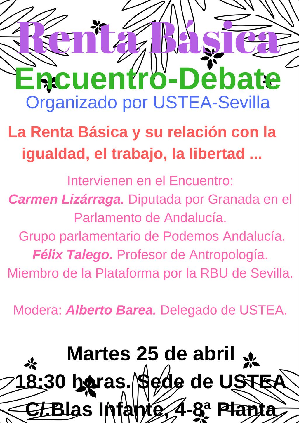 RENTA BÁSICA UNIVERSAL: Encuentro-Debate: Carmen Lizárraga y Félix Talego.