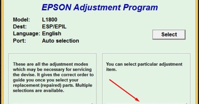 L1800 adjustment program. Adjustment program Epson 1800.