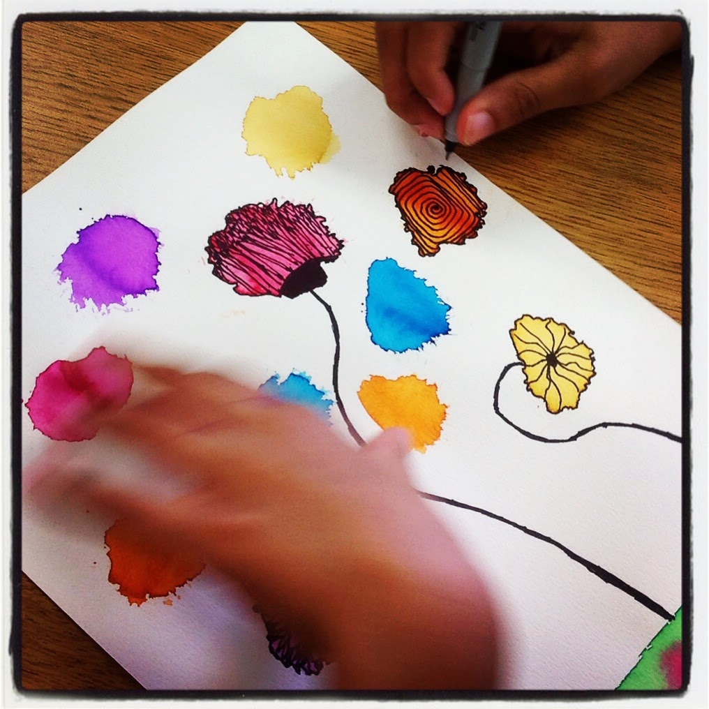 Ms. Wasney's Class Mother's Day Art Abstract Wildflowers