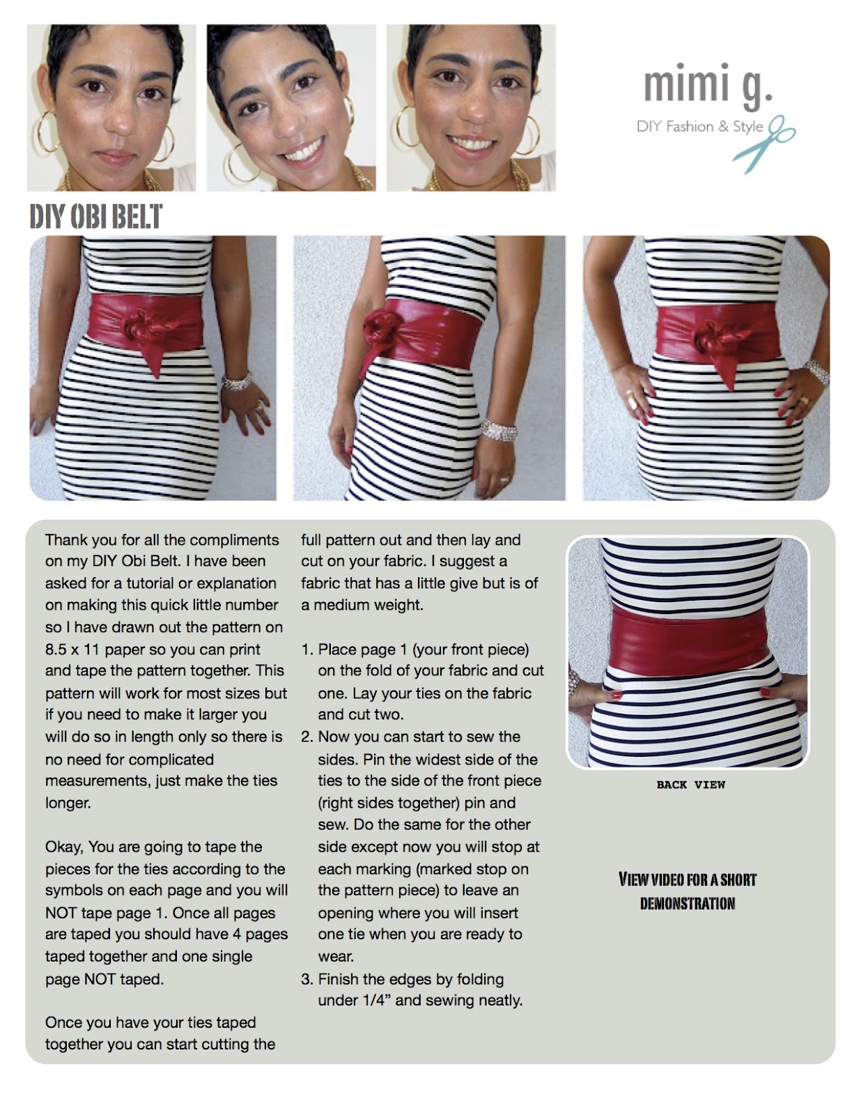 Obi Belt Pattern Free Obi Belt Sewing Pattern Fabric Warp Around