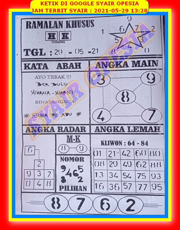 Syair Hk Malam Ini Sabtu 29 Mei 2021 Opesia Official Syair Hk Malam Ini Sabtu 29 Mei 2021 Opesia Official