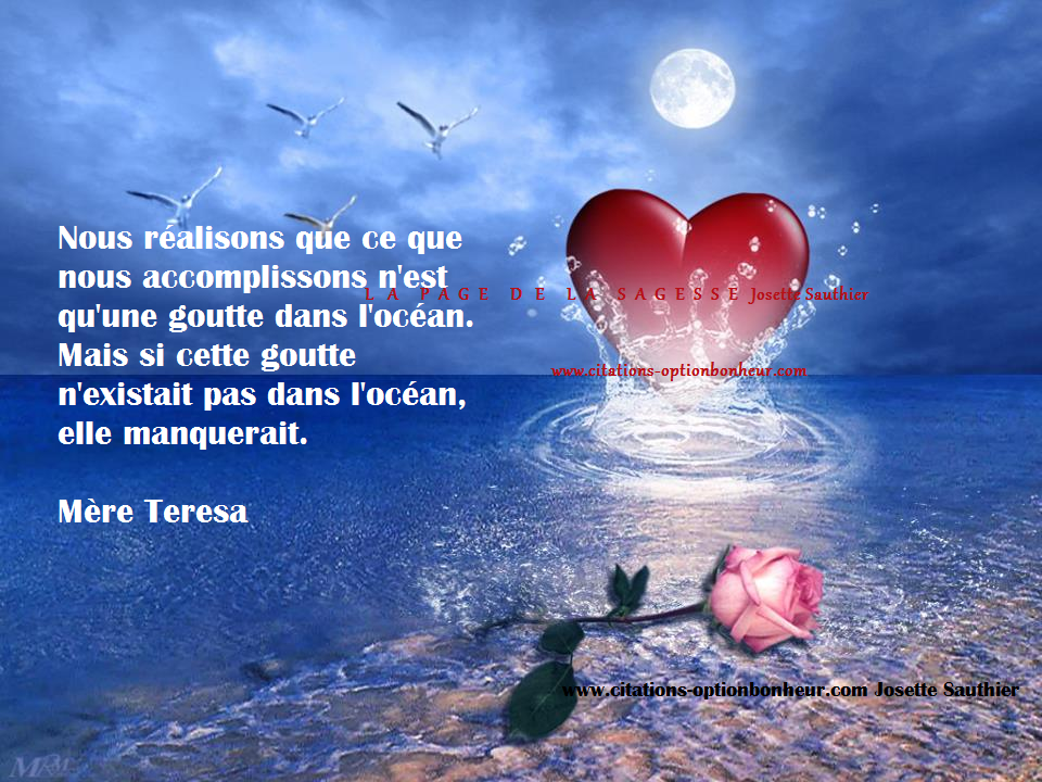 La Page De La Sagesse Citation De Mere Teresa Sur La Generosite