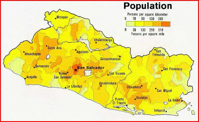 Gambar Peta populasi El Salvador