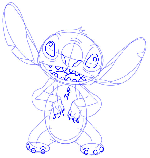 Как нарисовать стича поэтапно