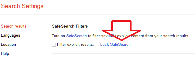 Permanent Safe Search lock