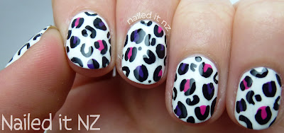 Nail art for short nails #8 - White leopard print nail art