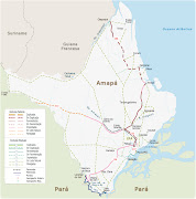 Mapa rodoviário do Amapá