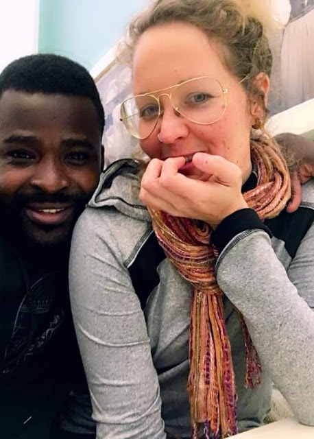 28-year-old Ugandan singer, Guvnor Ace has moved on with another white woman after dumping his 67- year-old Swedish wife