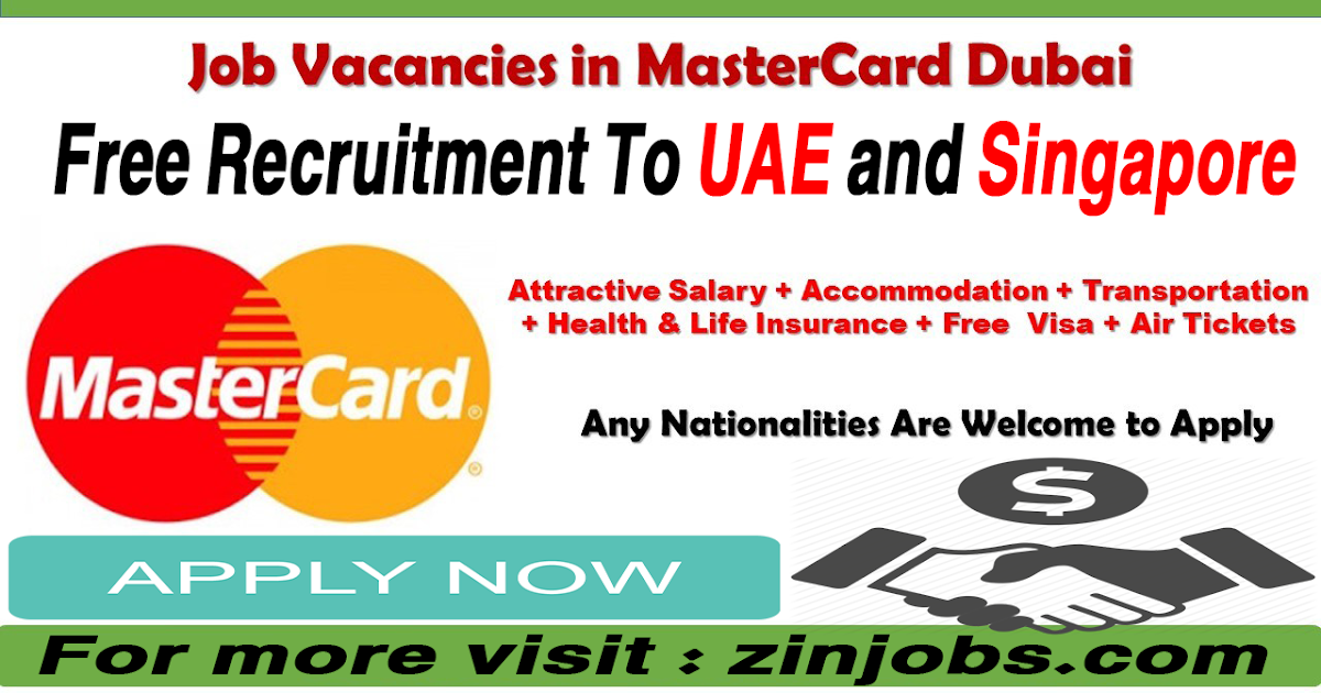 Latest MasterCard Jobs in UAE SINGAPORE jobi club