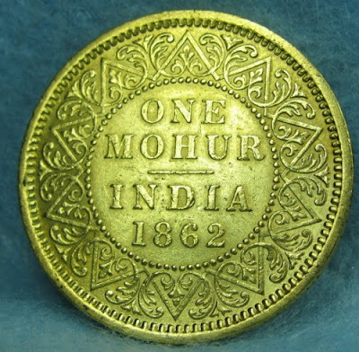 British India One Mohur Gold Coin