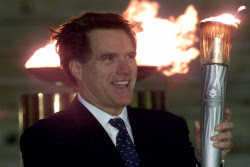 Romney with Olympic torch