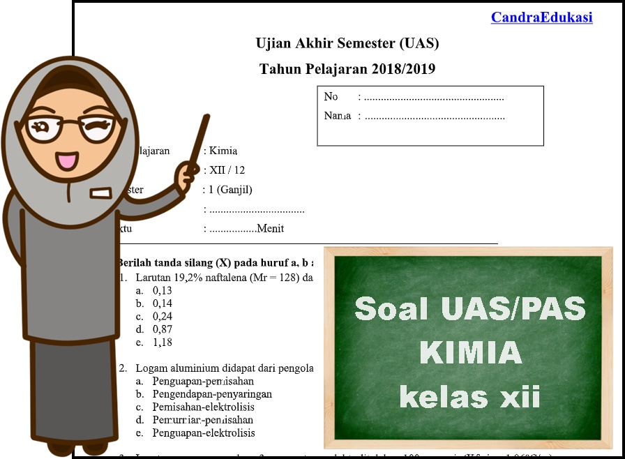 Soal Uas Kimia Kelas 12 Semester 1 Daftar Gaji Pns