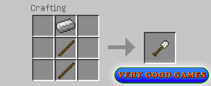 Minecraft recipes - an iron shovel