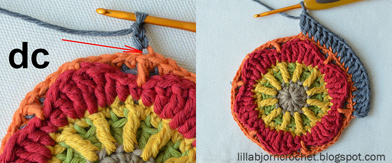 Block 6 from Circles of the Sun Mystery CAL (overlay crochet). Designed by LillaBjornCrochet