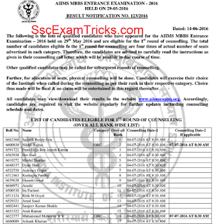 aiims mbbs counselling list