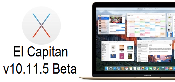 Mac OS X 10.11.5 El Capitan Beta
