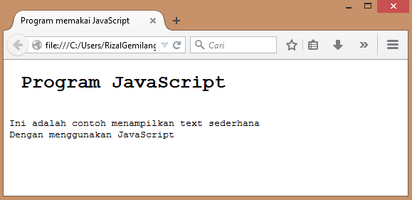 Javascript write