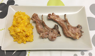 Lamb chops with orange rice