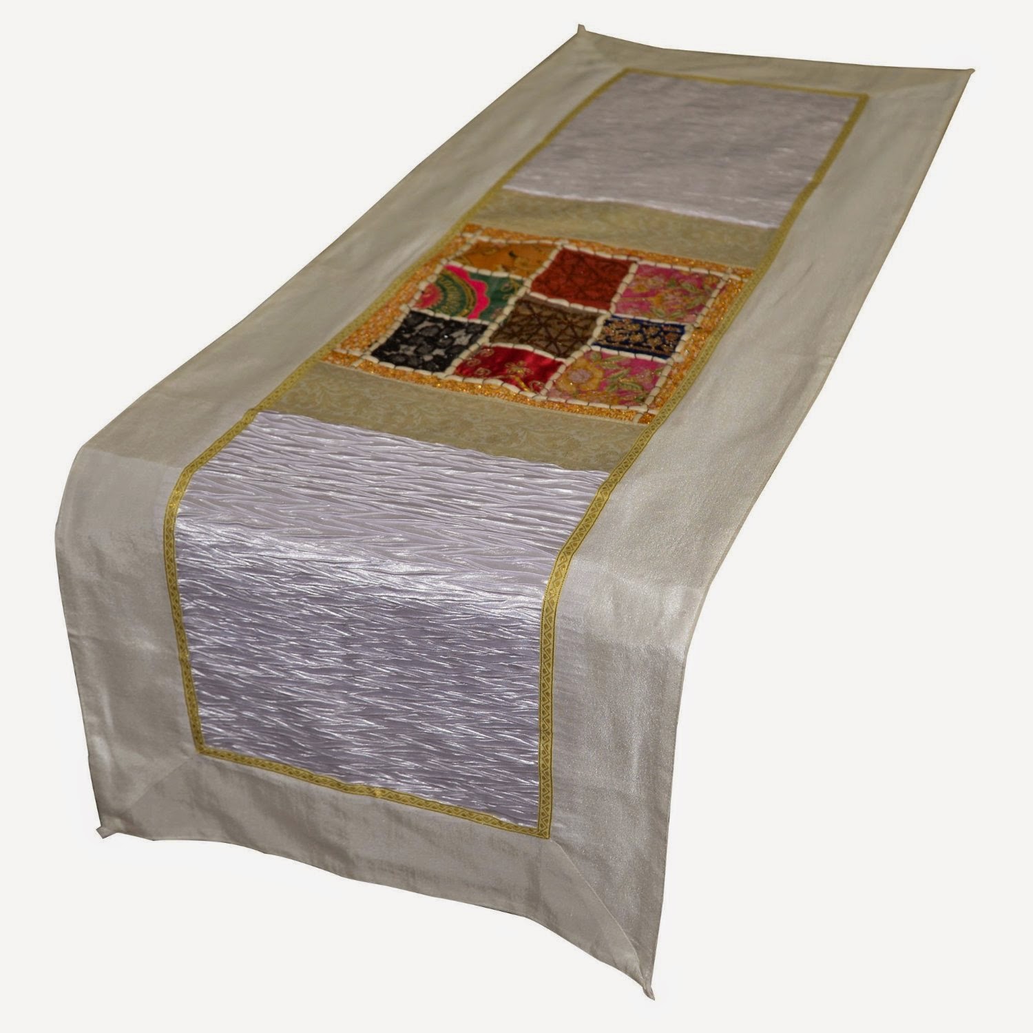 Drona India Handmade Rajasthani Silk Table Runner