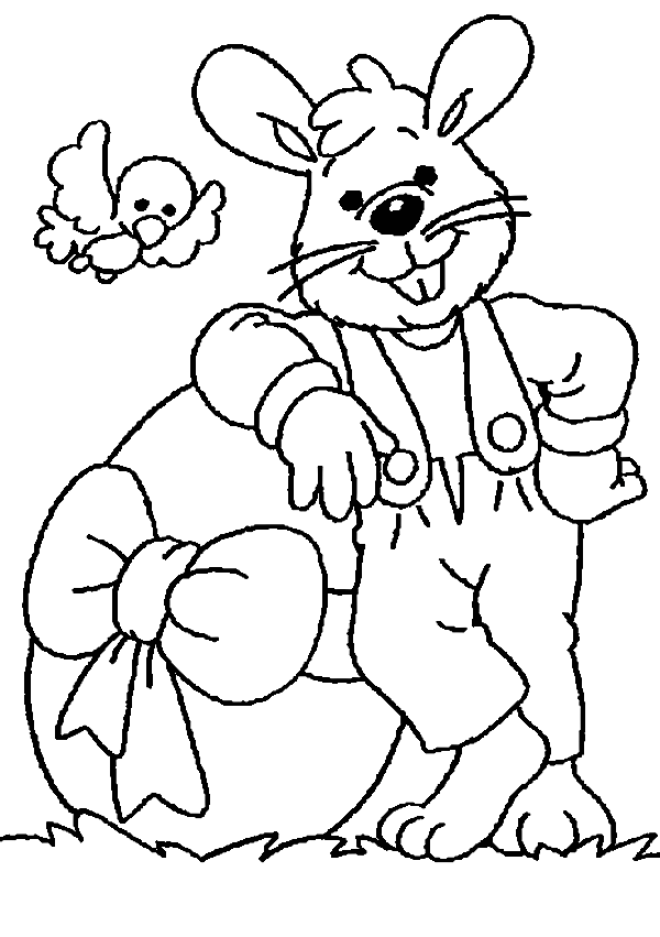 Pintar é divertido - Desenhos para colorir: Coelho da páscoa