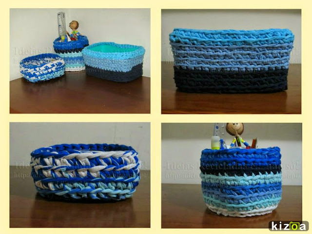 Crochet Tshirt Yarn Basket