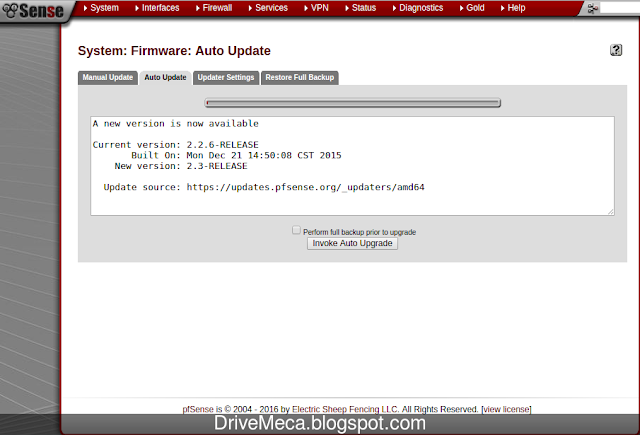DriveMeca actualizando pfSense paso a paso DriveMeca actualizando pfSense paso a paso