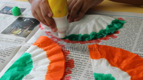 Kids Patriotic Craft - India Flag Coffee Filter Bunting